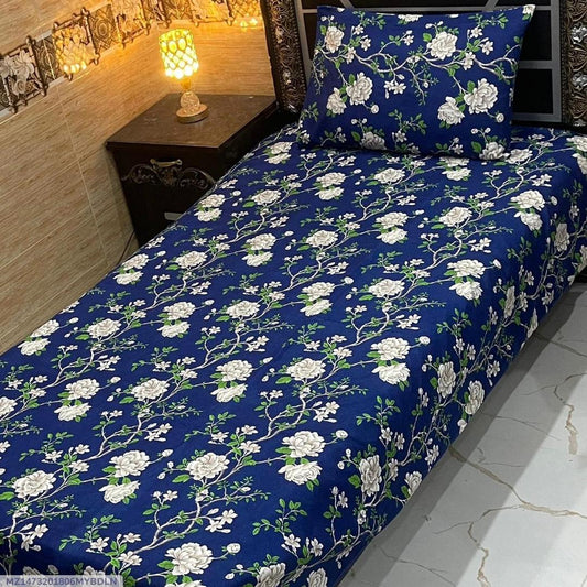 4 Pcs Crystal Cotton Printed Single Bedsheet