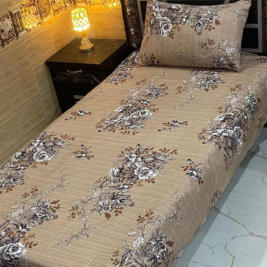 4 Pcs Crystal Cotton Printed Single Bedsheet