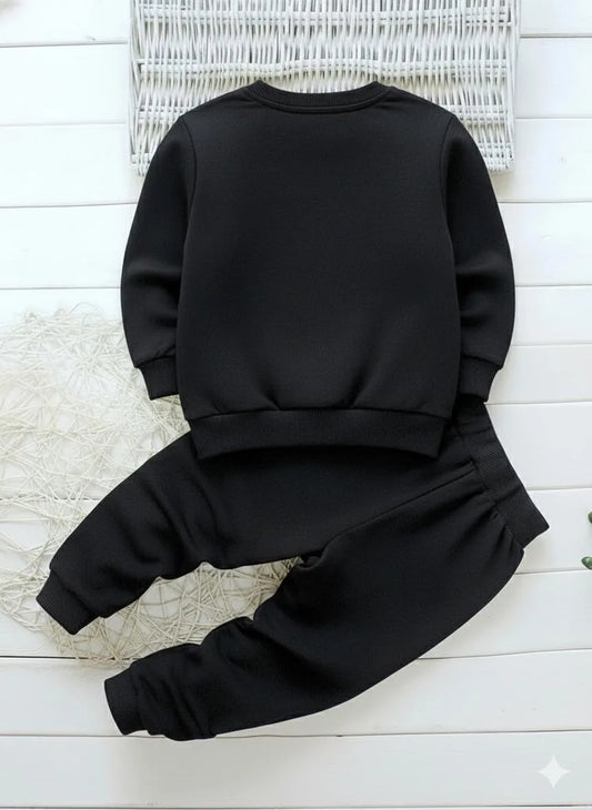 2 Pcs Boy's Fleece Printed Tracksuit