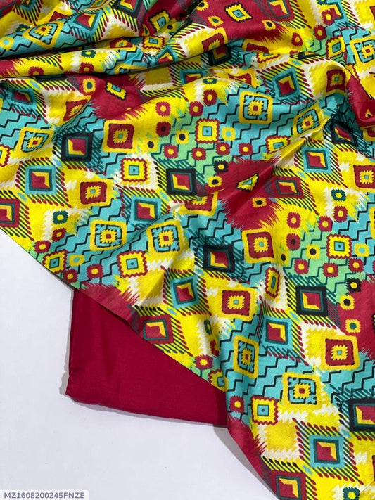 2 Pcs Women's Unstitched Digital Print Suit