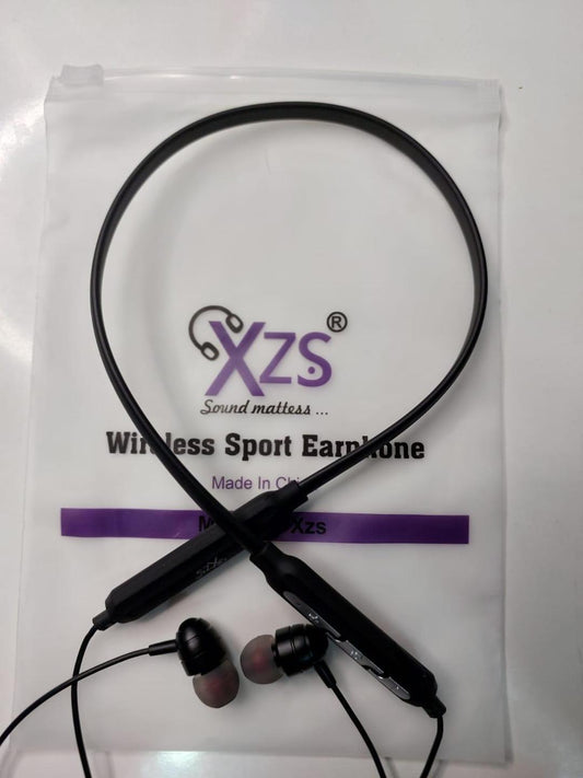 Black Wireless Neckband with Long-Lasting Battery and Fast Charge