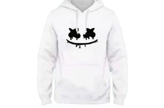 [ White Smile ] Polyester Fleece Printed Hoodie