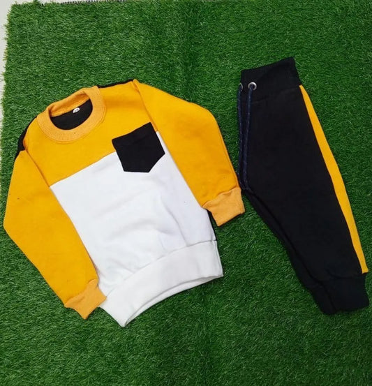 2 Pcs Girl's Fleece Printed Tracksuit