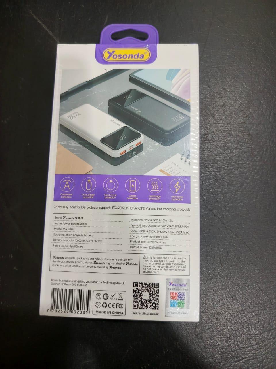 PD20W & 22.5W Fast Charging Power Bank - 10000 mAh - 1 Pcs