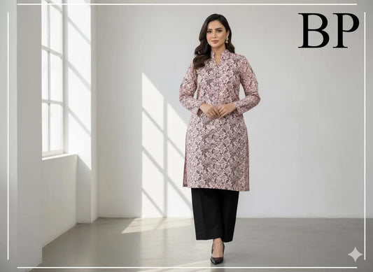 2 Pcs Women's Unstitched Block Printed Suit