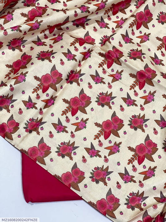 2 Pcs Women's Unstitched Digital Print Suit