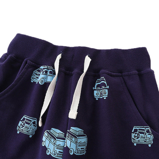 Cross-border supply of children's sports pants autumn new boys pants long printed pocket children's pants a generation of hair
