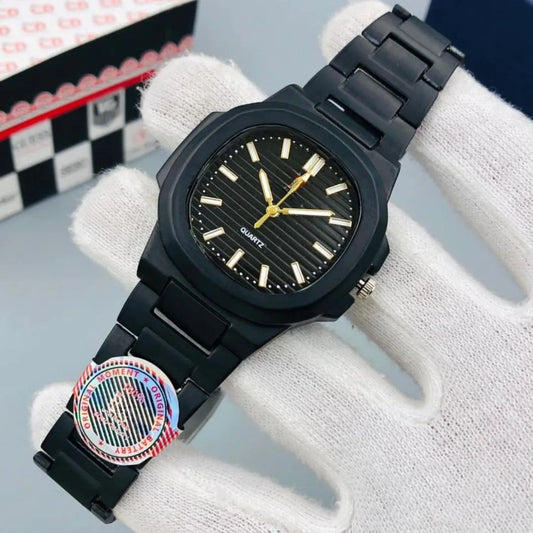 Men's Square Analogue Watchwith Chain Strap -1 Pc