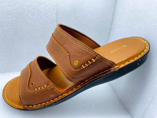 Men's Casual Leather Slipper - Mustard