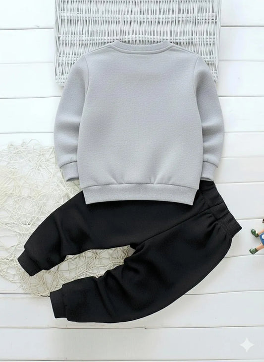 2 Pcs Girl's Fleece Printed Tracksuit