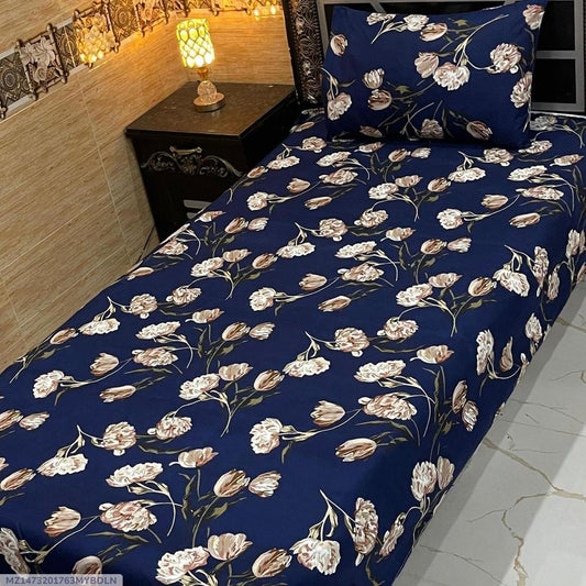 4 Pcs Crystal Cotton Printed Single Bedsheet