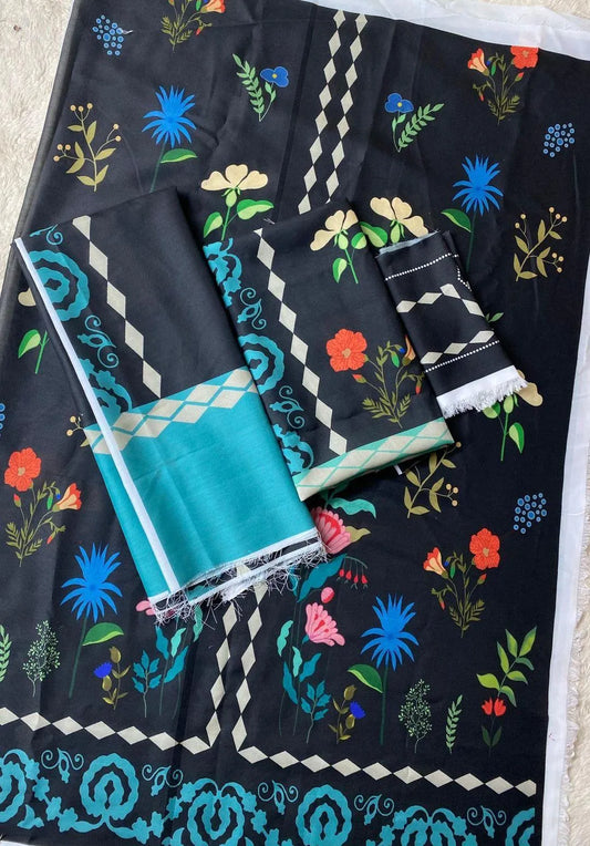 2 Pcs Women's Unstitched Printed Suit