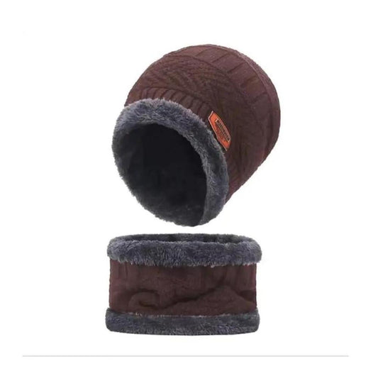 Unisex Beanie Wool Cap With Neck Warmer