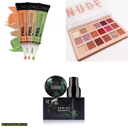 Foundation, Eyeshadow & Concealer - Pack of 3