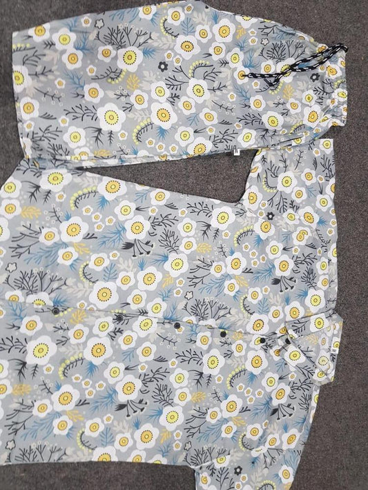 2 Pcs Men's Cotton Printed Co-ord Set
