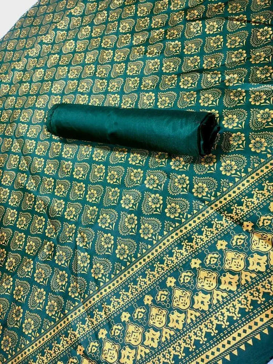 2 Pcs Women's Unstitched Block Printed Suit