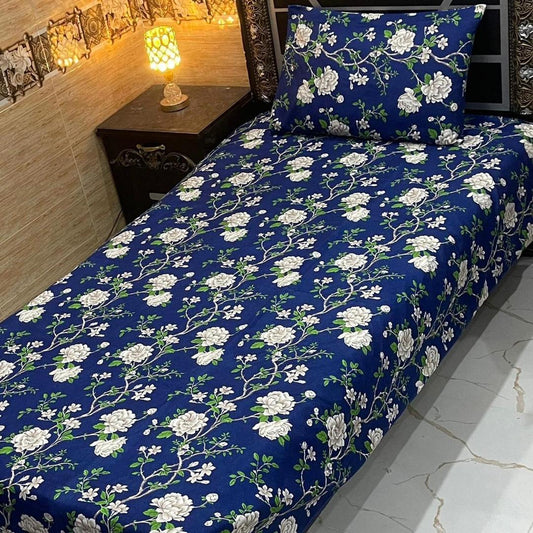 4 Pcs Crystal Cotton Printed Single Bedsheet