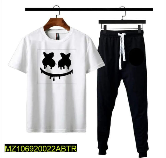 2 Pcs Men's Polyester Printed Track Suit