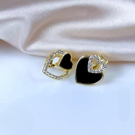 Beautiful Korean Heart Shape Zircon Earrings For Women (PJT-987)