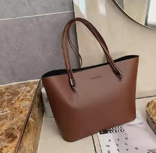 Women's PU Leather Plain Shoulder Bag