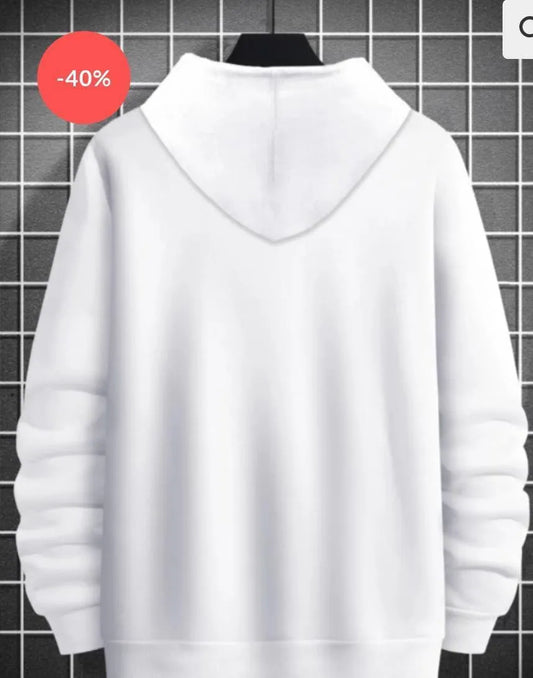 [ White Boys ] Polyester Fleece Printed Hoodie