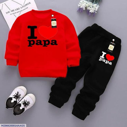 2 Pcs Girl's Fleece Printed Sweatshirt Tracksuit