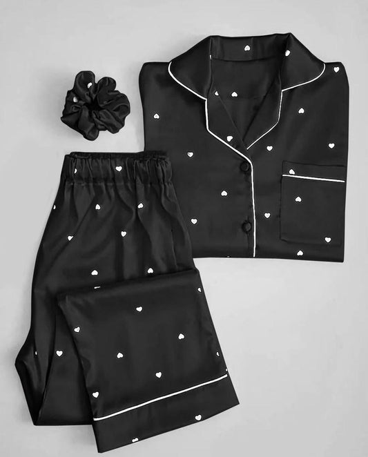 2 Pcs Women's Stitched Printed Night Suit
