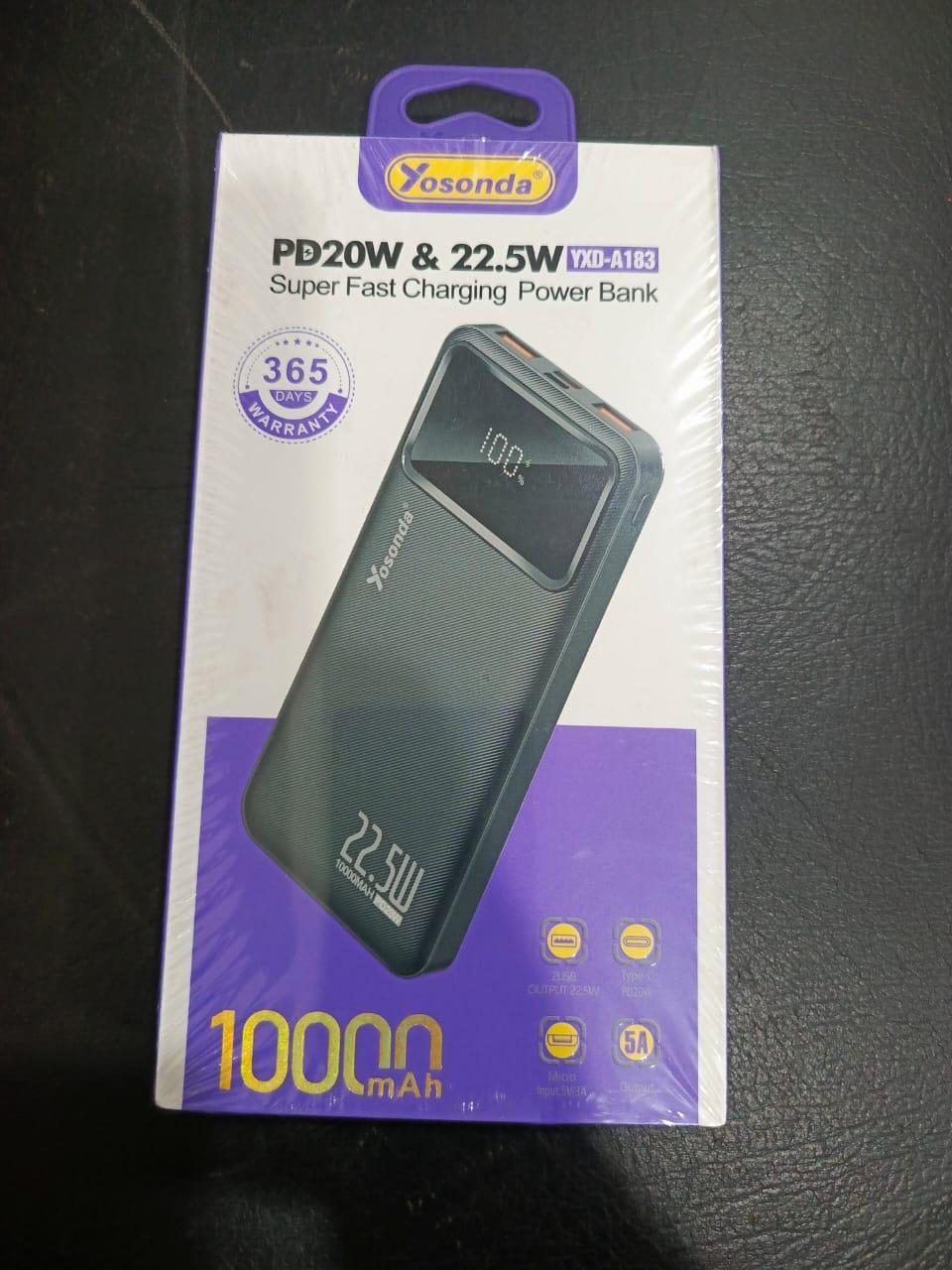 PD20W & 22.5W Fast Charging Power Bank - 10000 mAh - 1 Pcs