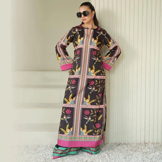 2 Pcs Women's Unstitched Printed Suit